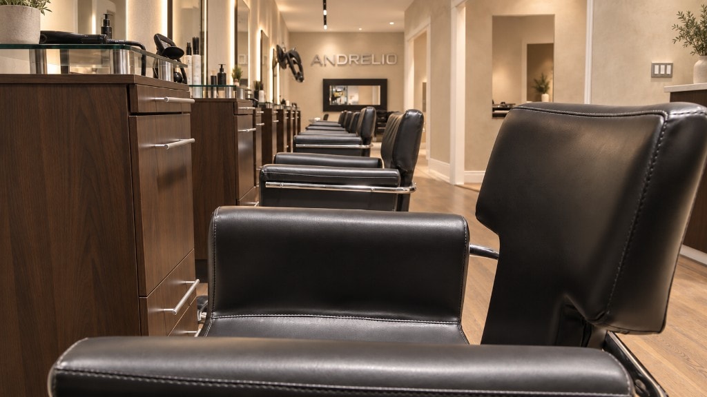 Styling chairs at Andrelio Salon & Spa, a hair salon in Ajax