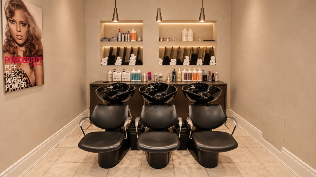 Wash basins for scalp and keratin treatments at Andrelio Salon & Spa, Ajax